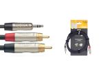Stagg NYC1,5-MPS2CMR Y-kabel Deluxe 3,5mm jack M naar RCA M 1,5m