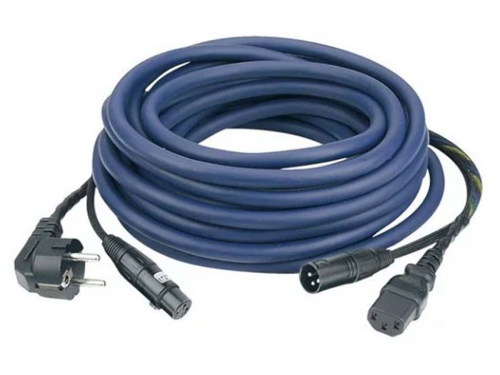 DAP Audio FP08 Power/XLR kabel 10m Blauw