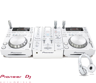 Pioneer DJ set 2 x CDJ-350 + DJM-350 wit + HDJ-500