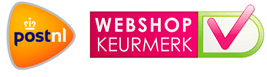 We ship with PostNL and are affiliated with Webshop Keurmerk